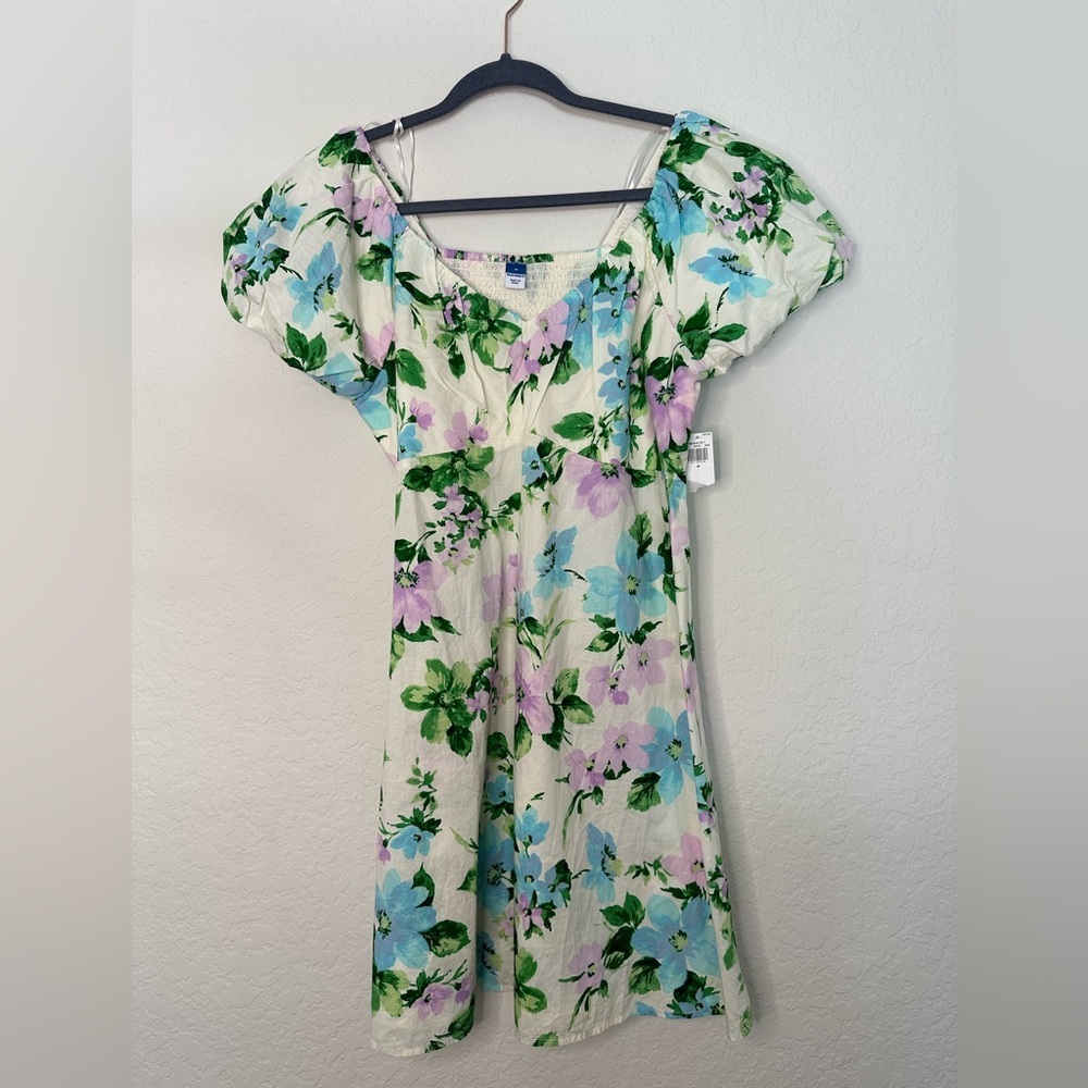 NWT Old Navy Floral Print Dress - Green, Blue, Purple
